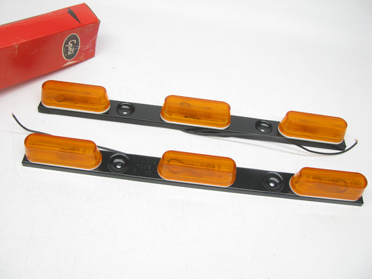 (2) Grote 49063 Amber Thin Line Mini Light Bar Trailer Marker Lights, Hot Rod