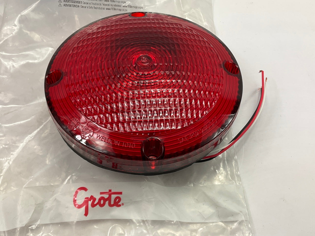 Grote 50132 Red/Black 7'' School Bus Light (Double Contact)