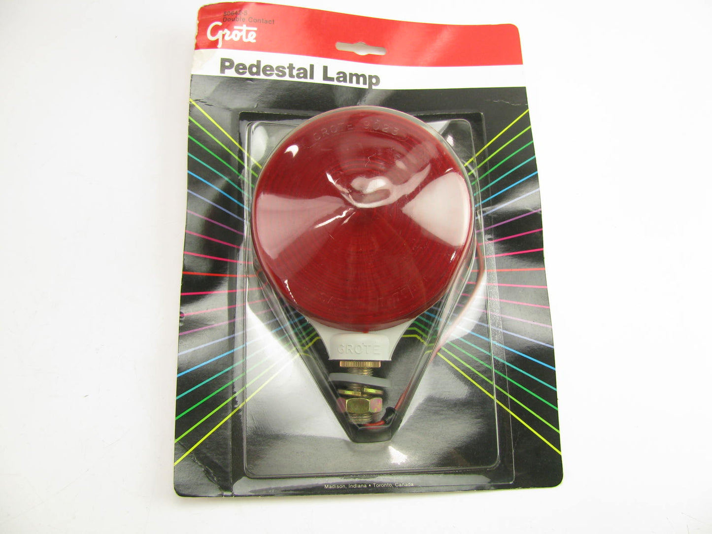 Grote 50642-5 Round Duramold Single Face Double Contact Pedestal Lamp Light RED