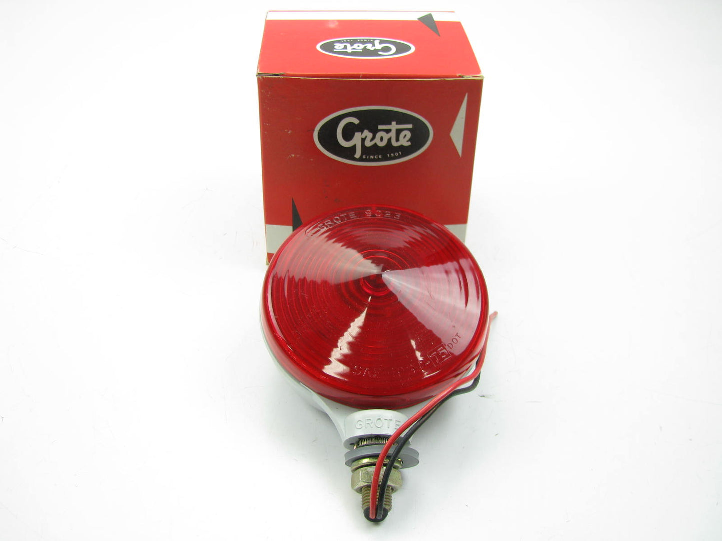 Grote 50642 Round Duramold Single Face Double Contact Pedestal Lamp Light RED