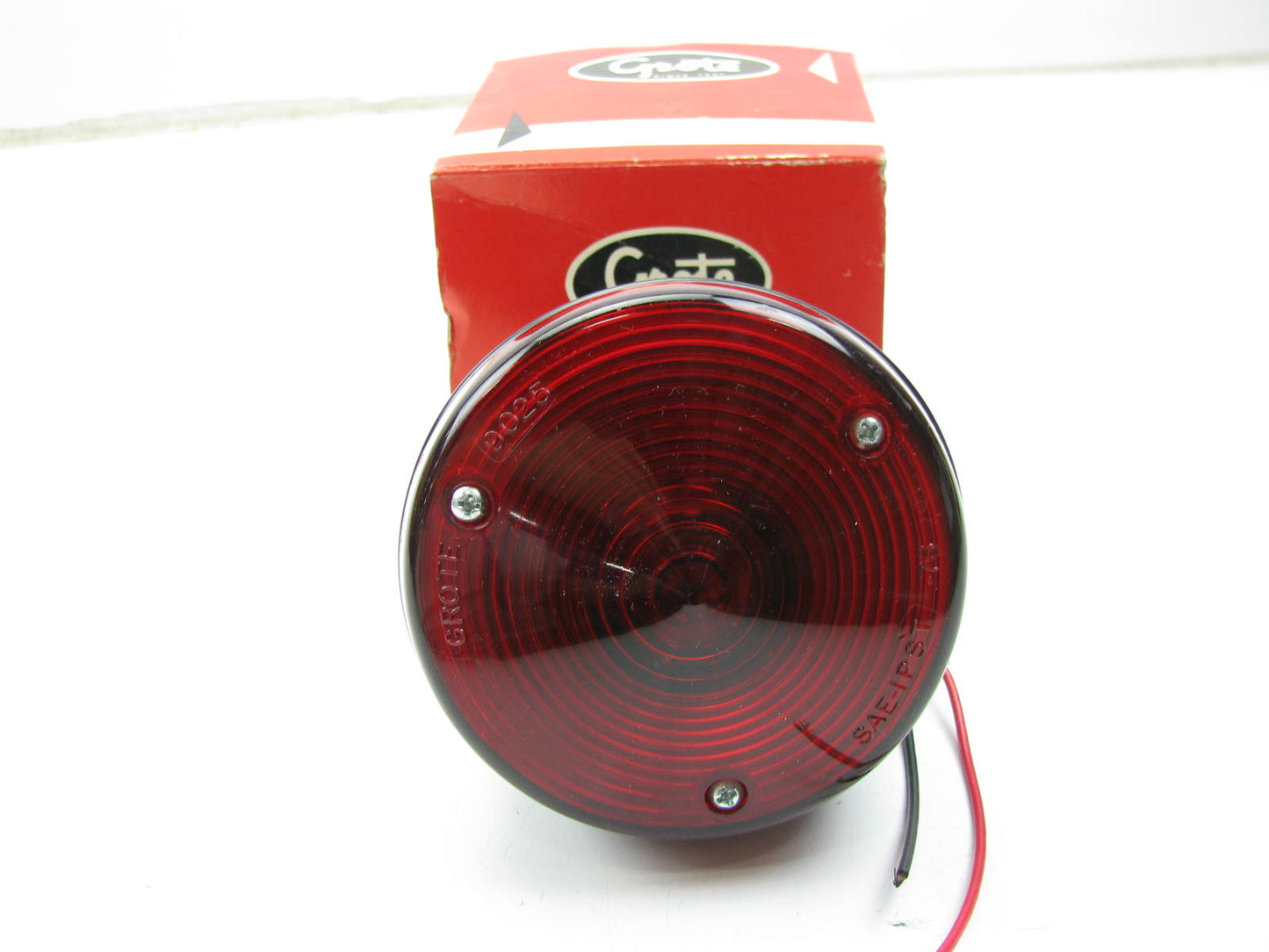 Grote 50892 4'' Round Steel Two Stud Mount Stop / Tail / Turn Lamp Light RED