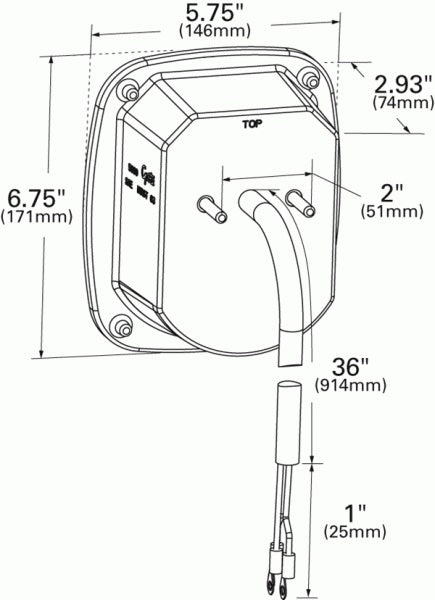 Grote 50992 Torsion Mount Two-Stud Red Stop Tail Turn Light For Mack