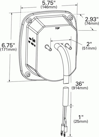Grote 50992 Torsion Mount Two-Stud Red Stop Tail Turn Light For Mack