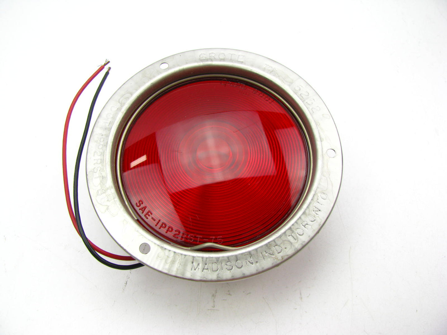 Grote 52522 Tail Light Lamp , Economy Stainless Steel Red Light Easy Snap Lens