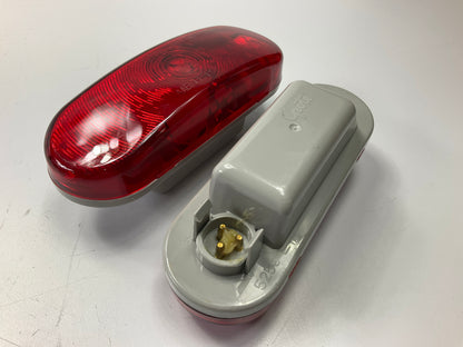 (2) Grote 52562 6-1/2'' Oval Truck Trailer Stop Tail Turn Light Red Male Pin 5256