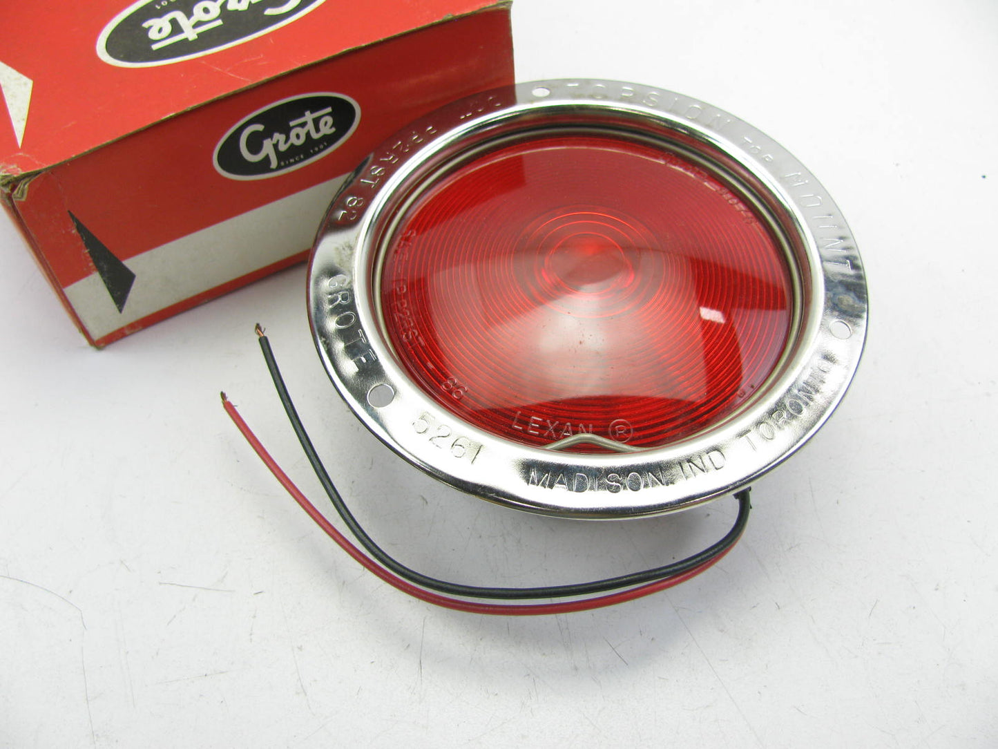 Grote 52612 Round Stainless Steel Torsion Mount Light Lamp RED