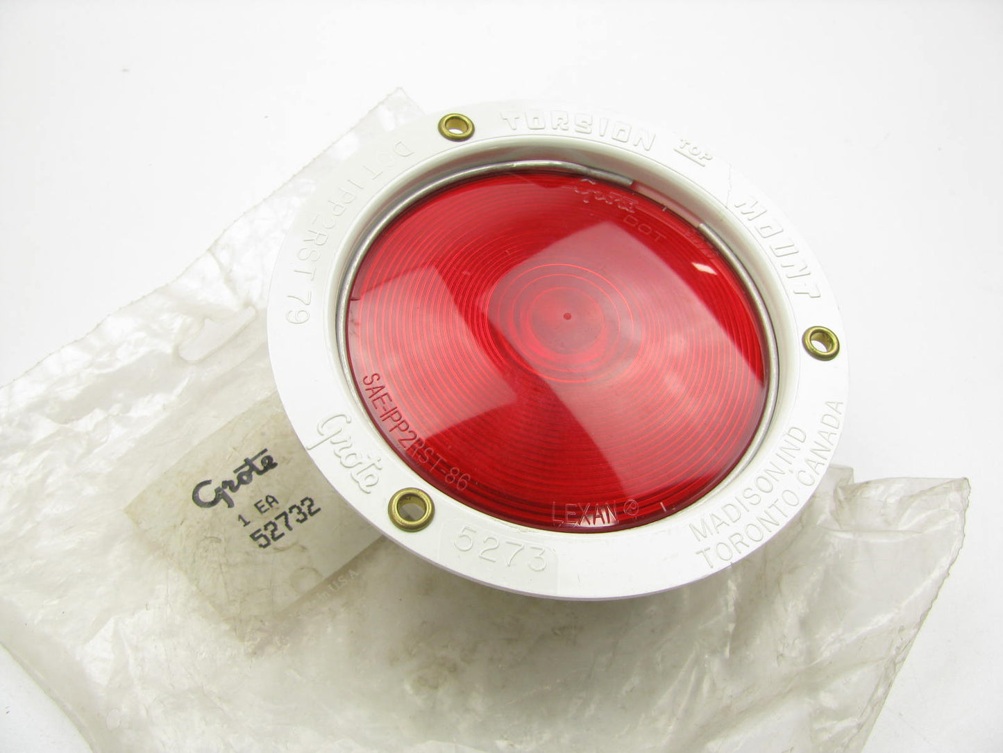 Grote 52732 Universal Round Trailer Stop Tail Turn Light Lamp RED