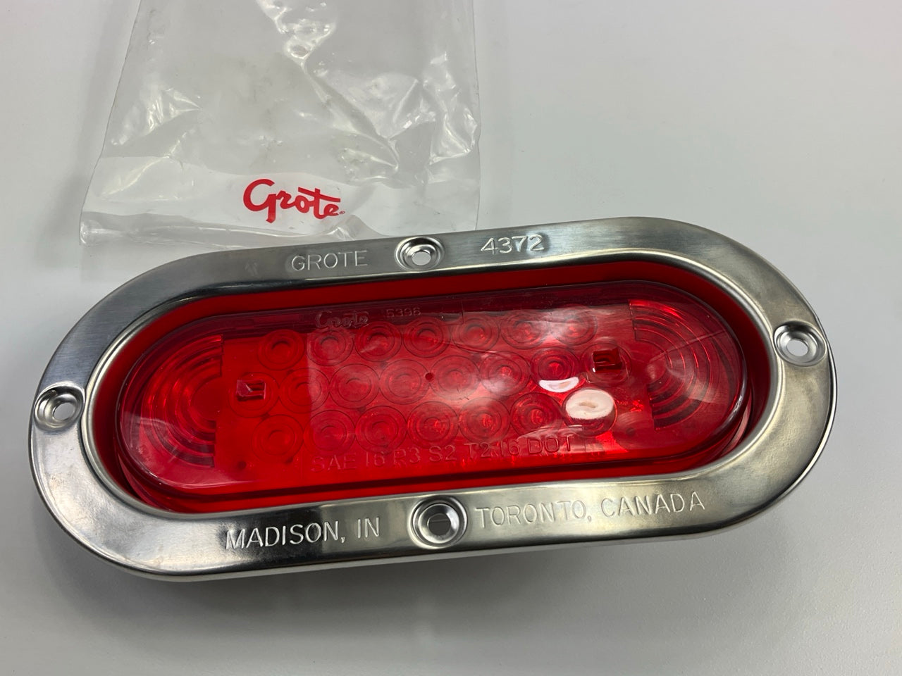 Grote 53972 SuperNova 6'' Oval LED Red Stop Tail Turn Light Lamp