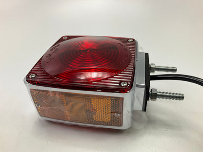 (2) Grote 55340 Stop / Tail / Turn Tail Light Lamp Red 2-Stud Chrome W/Pigtail