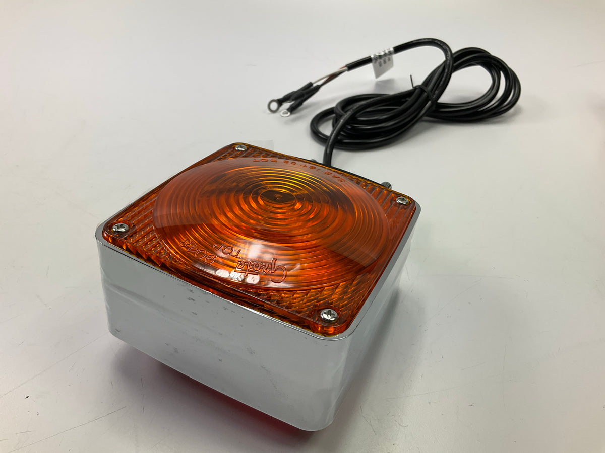(2) Grote 55340 Stop / Tail / Turn Tail Light Lamp Red 2-Stud Chrome W/Pigtail