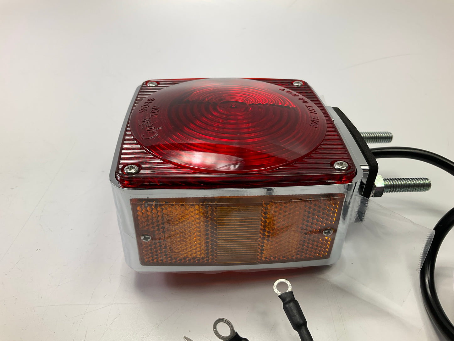 Grote 55340 Stop / Tail / Turn Tail Light Lamp Red 2-Stud Chrome W/Pigtail