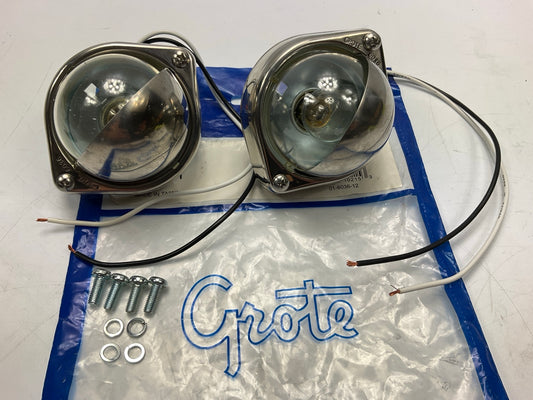 (2) Grote 60361 Clear Incandescent Courtesy Step Light Lamps RV Bus Semi Truck