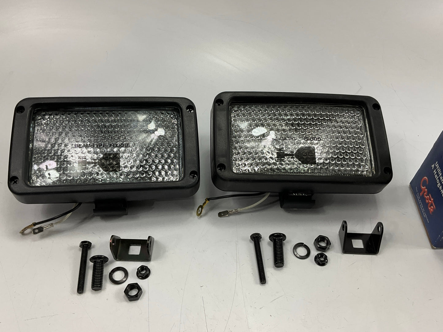 (2) Grote 63151-5 12V Flood Halogen Beam Style Flood Work Lamp Utility Light
