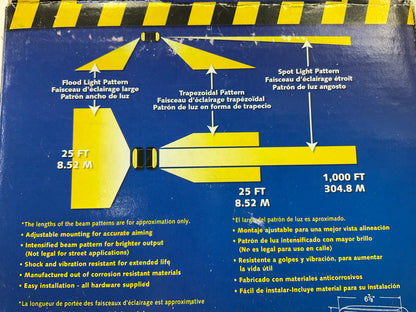 Grote 63171-5 Trapezoid Rectangular Halogen 12V Work Light Lamp