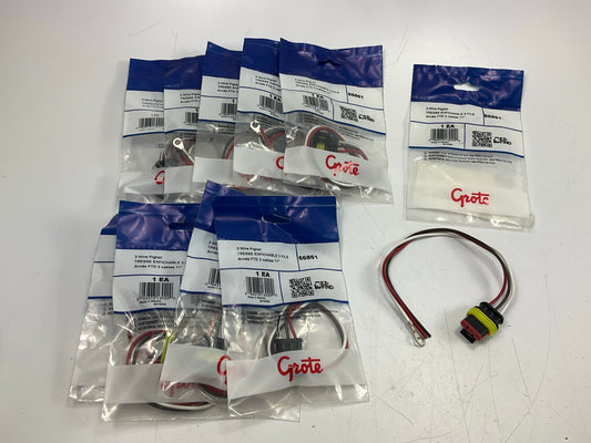 (10) Grote 66861 Trailer Light Connector Pigtail (Dual Function) 3-Wire 11'' Long
