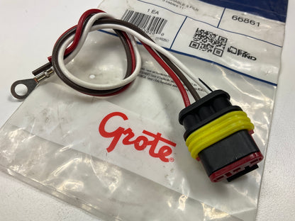 Grote 66861 Trailer Light Connector Pigtail (Dual Function) 3-Wire, 11'' Long