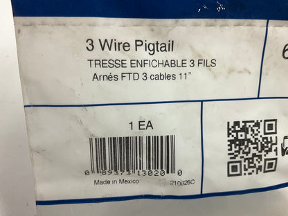Grote 66861 Trailer Light Connector Pigtail (Dual Function) 3-Wire, 11'' Long