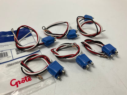 (6) Grote 67000 Stop Tail Turn Signal Light 3-Pin Three-Wire Plug-In Pigtails