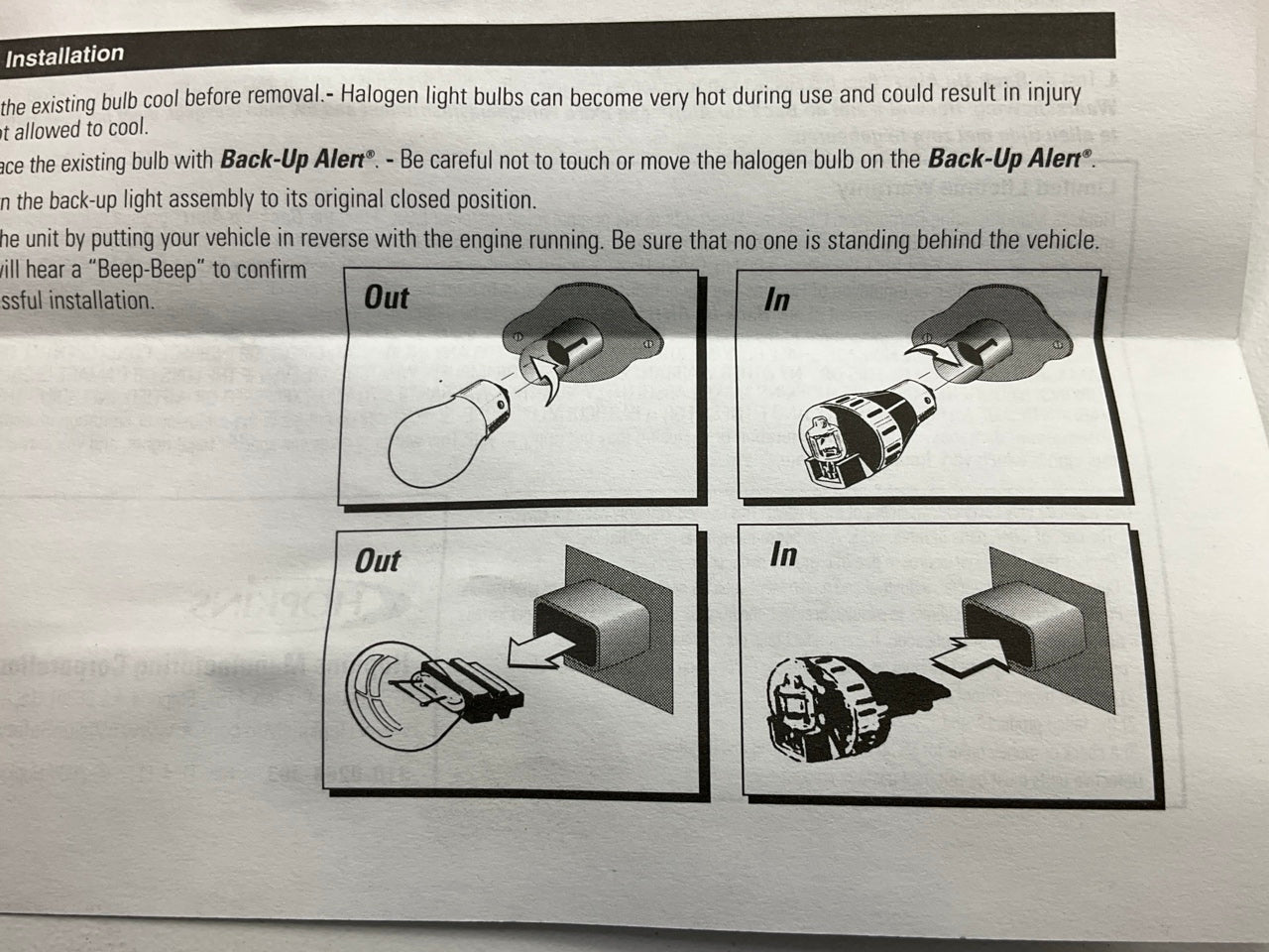 Grote 73150-5 Back-Up Alert Warning Alarm & Halogen Light For Bulb # 3156