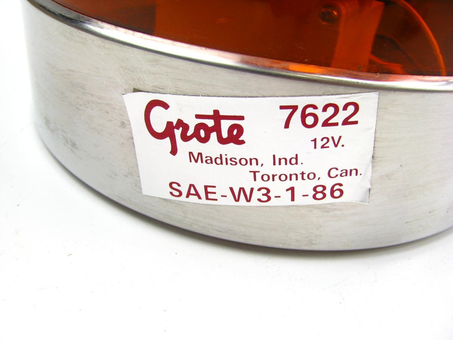Grote 76223 2 Sealed Beam Roto Beacon Strobe Light Stainless Steel AMBER