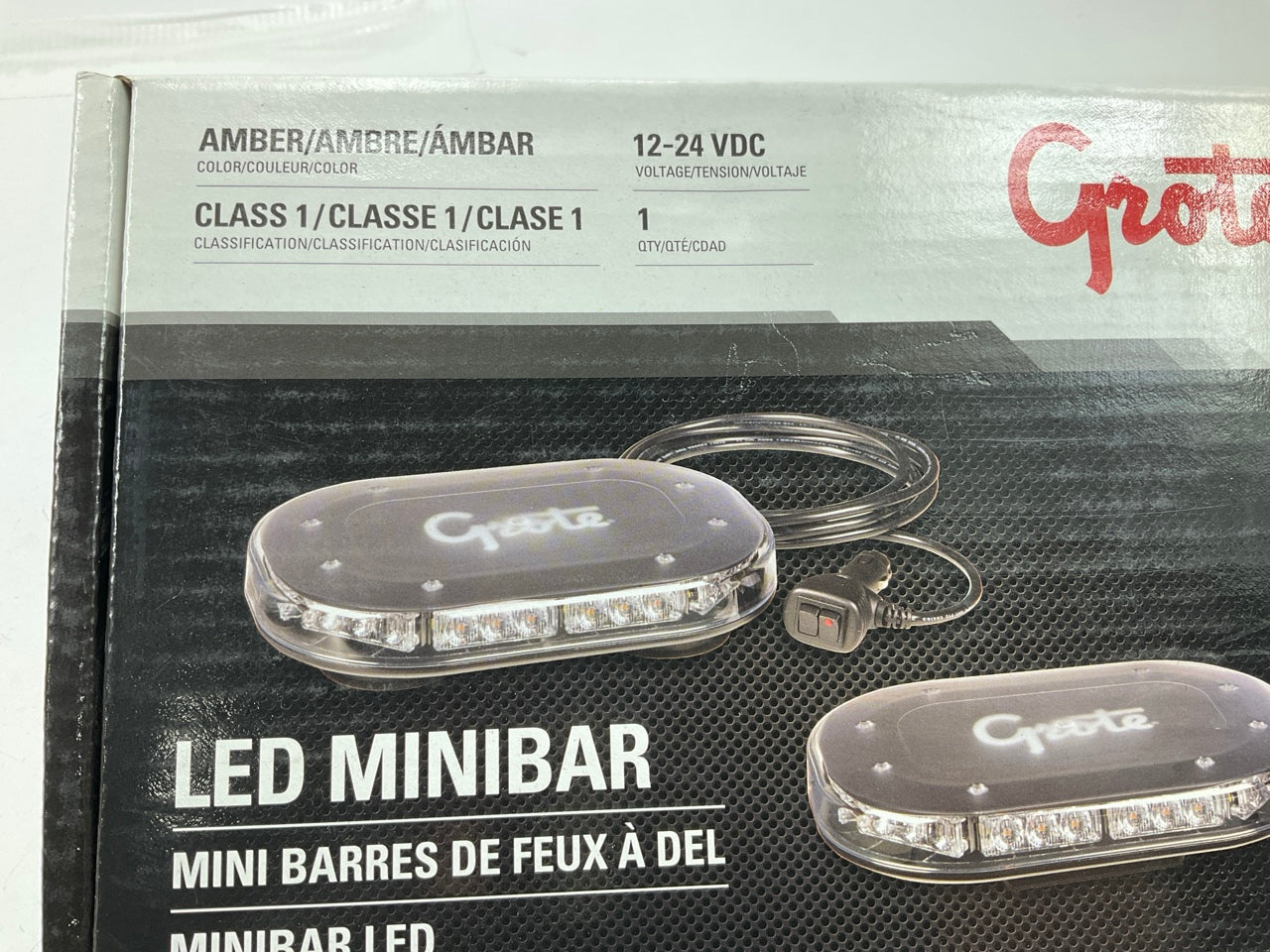 Grote 77223 11'' LED Mini Light Bar, Amber Strobe Light Kit, Permanent Mount