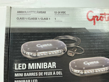 Grote 77223 11'' LED Mini Light Bar, Amber Strobe Light Kit, Permanent Mount