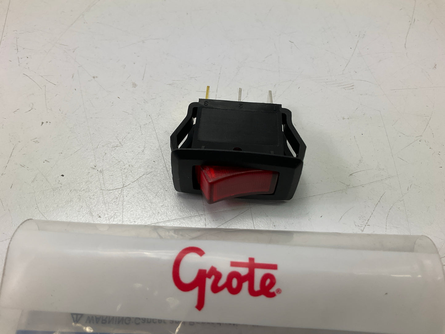 Grote 82-1901 Illuminated Rocker Switch, 20 Amp Red, 3 Terminal