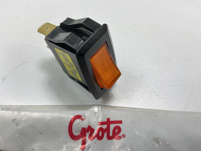 Grote 82-1902 Illuminated Rocker Switch, 20 Amp Yellow, 3 Terminal