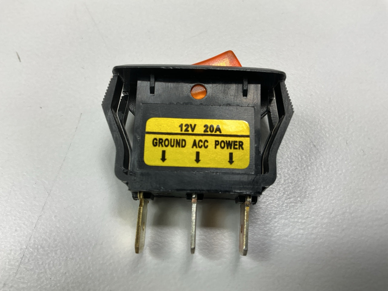 Grote 82-1902 Illuminated Rocker Switch, 20 Amp Yellow, 3 Terminal
