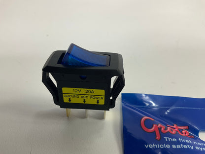 Grote 82-1904 Illuminated Rocker Switch, 20 Amp Blue, 3 Terminal