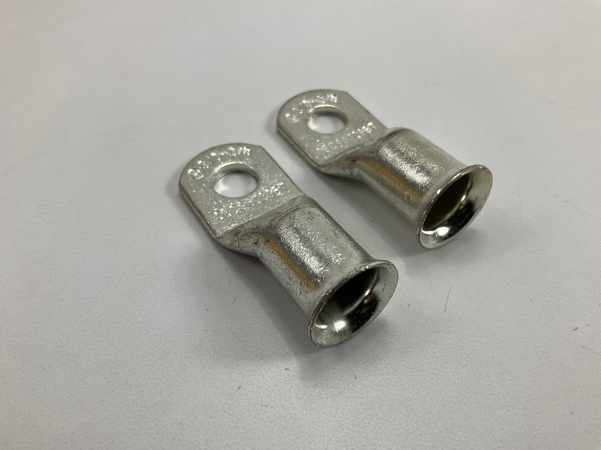 (2) Grote 82-9179 - Tin Plated Copper Tube Lug, 3/0 Gauge, 3/8'' Stud