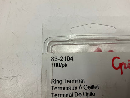 Grote 83-2104 Ring Terminal, Orange Vinyl, 22-16 Gauge, #8-10 Stud, 100 Pack
