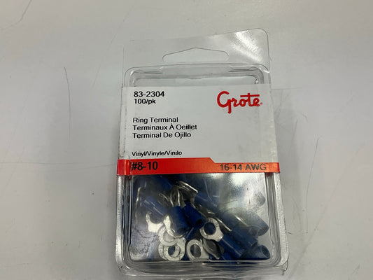 Grote 83-2304 Vinyl Ring Terminals, 16-14 Gauge, 100 Pack