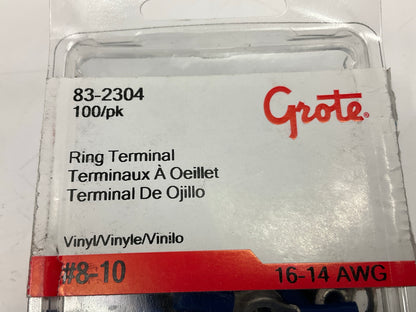 Grote 83-2304 Vinyl Ring Terminals, 16-14 Gauge, 100 Pack
