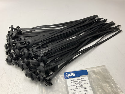 Grote 83-6052 Button Head Nylon Zip Cable Ties, Black, 15'', 130 Lb (50 Pack)