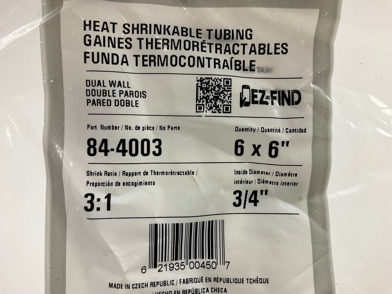 Grote 84-4003 Pro Heat Shrink Tube, 3:1, Dual Wall, Black, 3/4'' X 6'' (6 Pieces)