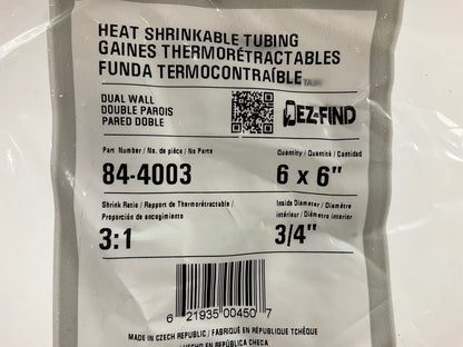Grote 84-4003 Pro Heat Shrink Tube, 3:1, Dual Wall, Black, 3/4'' X 6'' (6 Pieces)