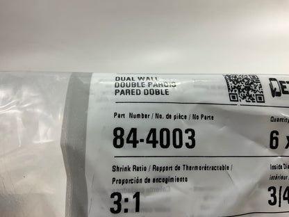 Grote 84-4003 Pro Heat Shrink Tube, 3:1, Dual Wall, Black, 3/4'' X 6'' (6 Pieces)