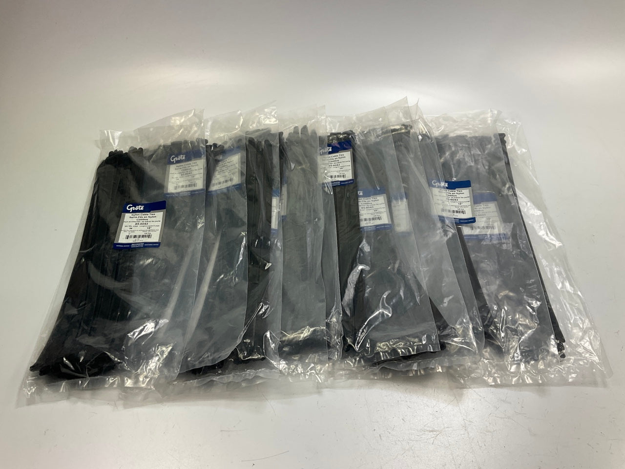 250 Pcs - Grote 85-6043 Pro 15'' Nylon Cable Zip Ties, Wide Strap, 120 Lbs
