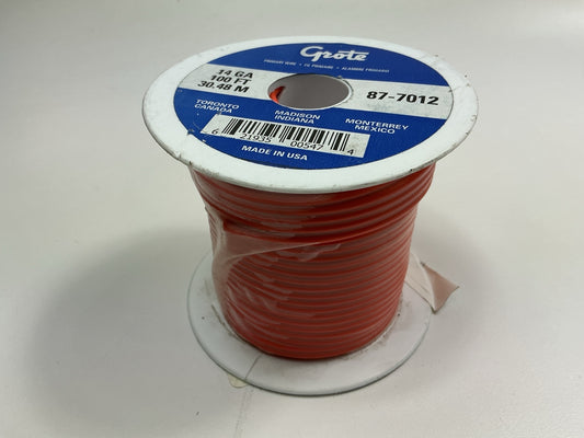 Grote 87-7012 General Purpose Thermoplastic Wire, 14 Gauge, Orange, 100' Feet