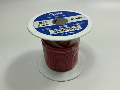 Grote 87-8000 General Purpose Thermoplastic Wire, 16 Gauge, Red, 100' Feet
