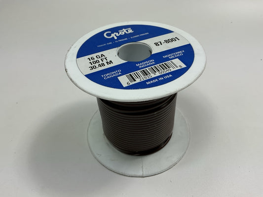 Grote 87-8001 General Purpose Thermoplastic Wire, 16 Gauge, Brown, 100' Feet