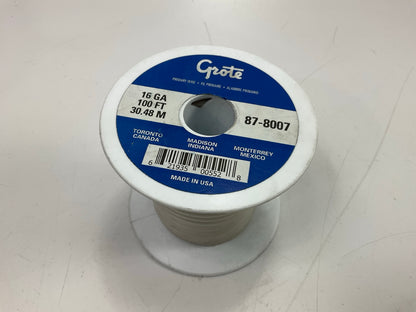 Grote 87-8007 General Purpose Thermoplastic Wire, 16 Gauge, White, 100' Feet