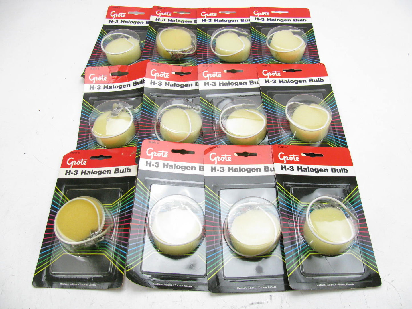 (x12) Grote 90861-5  - 12-Volt 55 Watt Halogen Bulb (Bullet Terminal) Fog Light