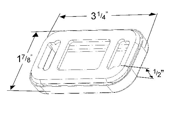 Grote 91380 Multi Purpose Grommet  For Small Rectangular Lights, 3-1/4'' X 1-7/8''