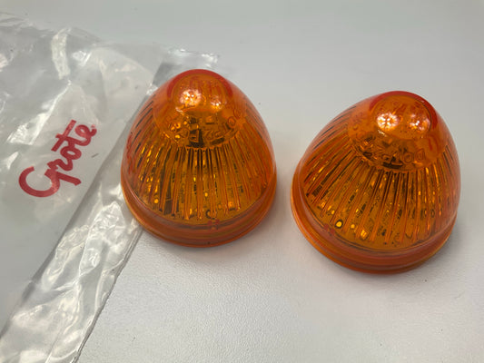 (2) Grote G3093 Hi-Count 2'' Yellow Beehive LED Clearance / Marker Light Lamp