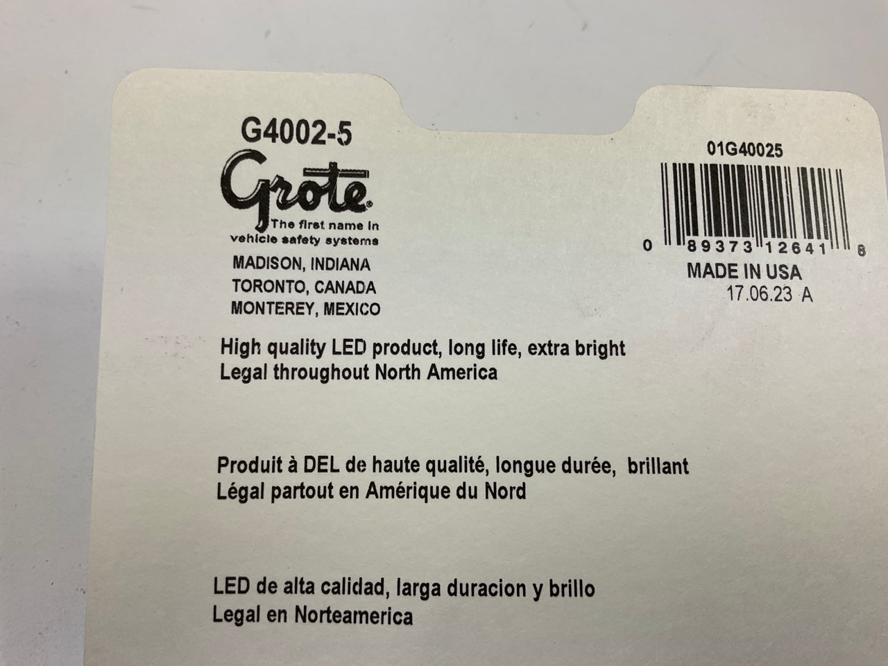 Grote G4002-5 Hi Count 4'' Red LED Stop Tail Turn Light Lamp