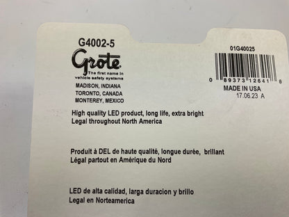 Grote G4002-5 Hi Count 4'' Red LED Stop Tail Turn Light Lamp