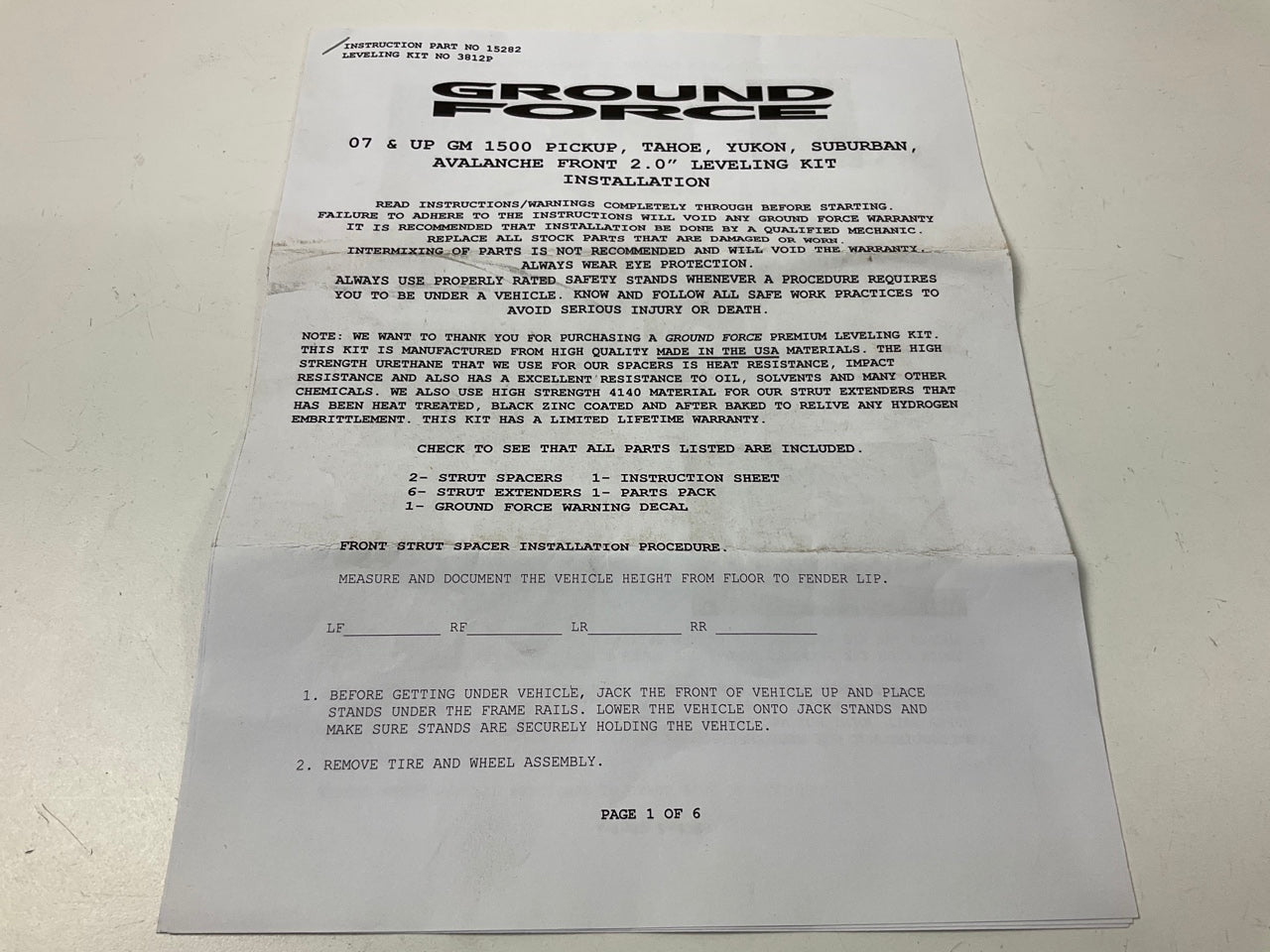 Ground Force 2'' Front Leveling Lift Kit 2007-24 Silverado GMC Sierra 1500 Truck