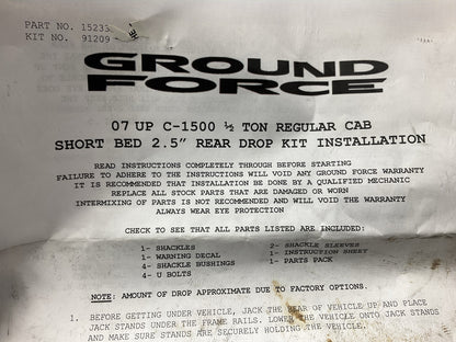 Ground Force 91209 2-1/2'' Rear Lowering Shackle Kit - 2007-2011 GMC Sierra 1500